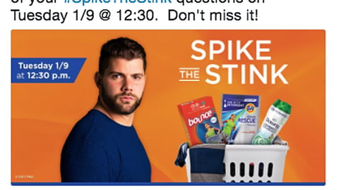 Justin Pugh ShopRite P&G #SpikeTheStink Twitter Update