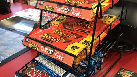 Reese's Circle K 'March Madness' Counter Rack Sign