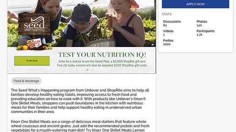 Ripple Street Unilever ShopRite 'Seed What's Happening' Page