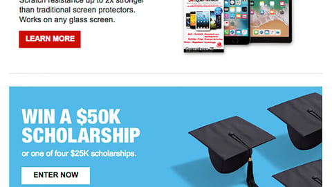 Staples 'Win a $50K Scholarship' Email Ad