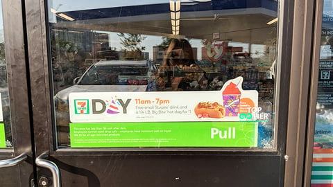 Slurpee '7-Eleven Day' Window Cling
