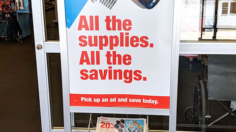 Staples 'Win a $50K Scholarship' Stanchion Header