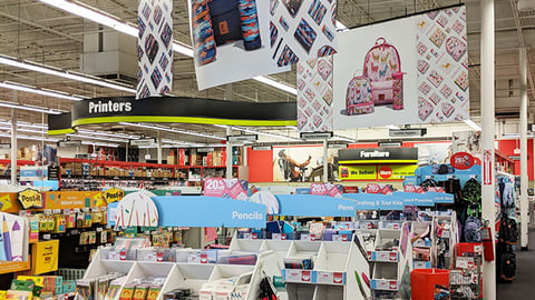 Staples Backpack Ceiling Signs