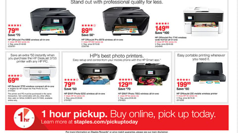 Staples '1 Hour Pickup' Feature