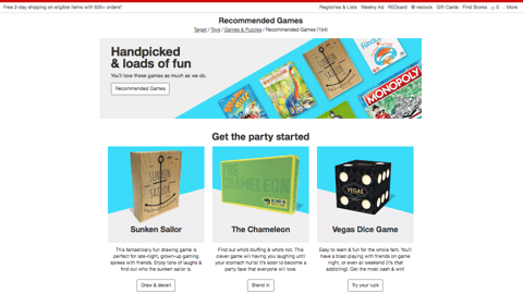 Target 'Handpicked & Loads of Fun' Page