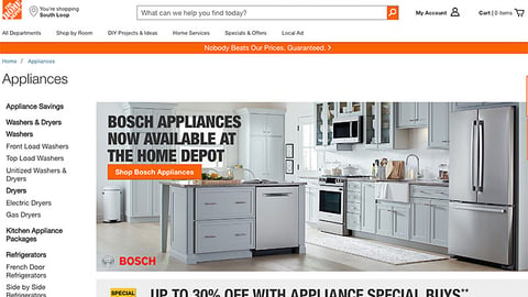 Home Depot Bosch Appliances Display Ad
