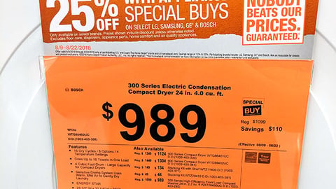 Home Depot 'Special Buys' Sign