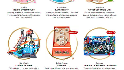 Target 'Bullseye's Top Toys' Web Page