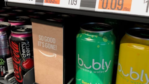 Amazon Go 'So Good It's Gone' Shelf Sign