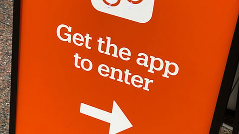 Amazon Go 'Get the App to Enter' A-Board