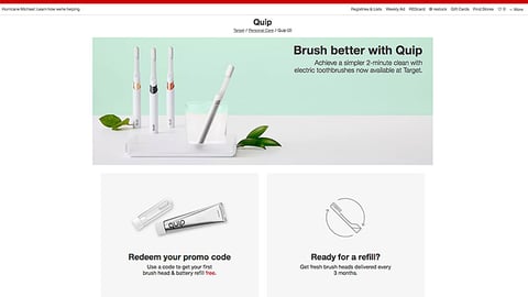Target Quip 'Brush Better' Promotional Page
