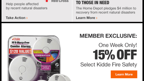 Home Depot Kidde 'Member Exclusive' Email