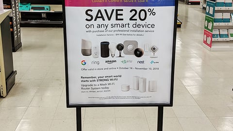 Office Depot 'Welcome to Your Smart World' Stanchion Sign