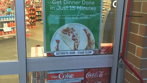 Home Chef Express Walgreens '15 Minutes' Window Poster