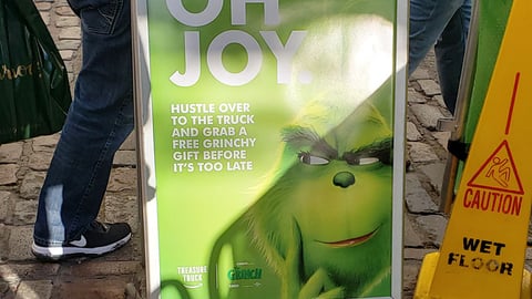 Amazon Treasure Truck 'The Grinch' A-Board