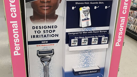 Gillette SkinGuard Walgreens Endcap