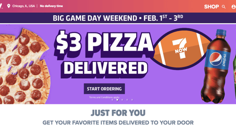 7-Eleven 7Now '$3 Pizza Delivery' Carousel Ad
