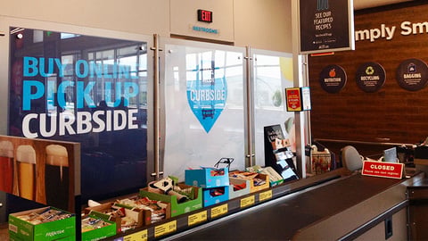 Aldi Curbside Stanchion Signs