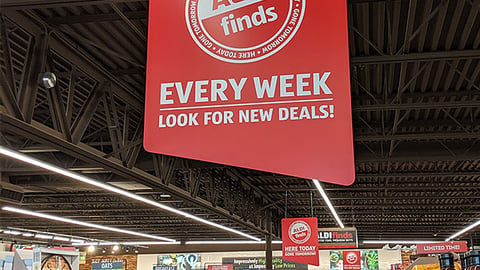 Aldi 'Finds' Ceiling Sign