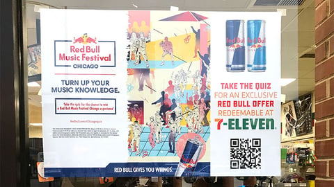 Red Bull 7-Eleven 'Music Festival' Window Poster