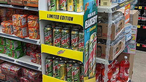 Mountain Dew 'Maui Burst' Dollar General Floorstand