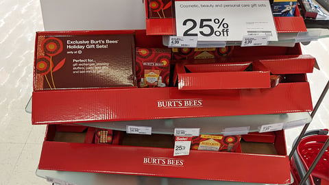 Burt's Bees Target 'Holiday Gift Sets' Shelf Tray