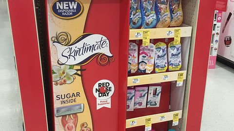 Walgreens Skintimate 'Red Nose Day' Endcap