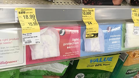 Always Walgreens Product Glorifier