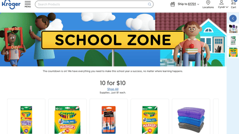 Kroger 'School Zone' Page