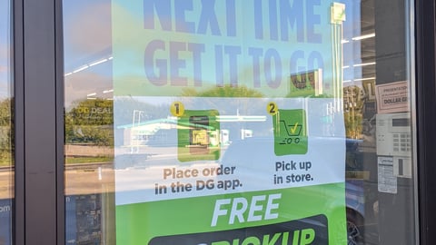 Dollar General DG Pickup Window Poster