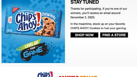 Chips Ahoy Family Dollar 'Level Up' Sweeps Page