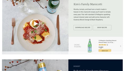 Amazon S.Pellegrino 'Friendsgiving' Storefront