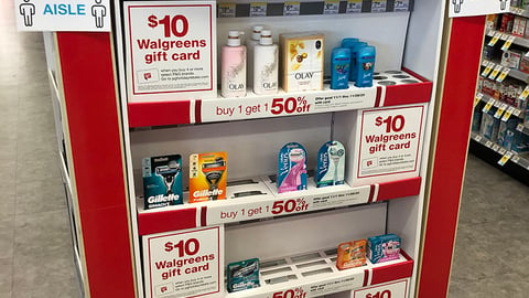 Walgreens P&G Holiday Rebate Endcap