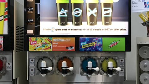 Slurpee PlayStation 'Level Up Your Game' Translite Sign