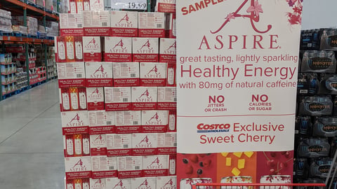 Aspire Drinks Costco 'Free Samples' Standee