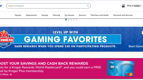Kroger 'Gaming Favorites' Display Ad