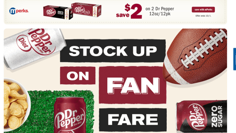 Dr Pepper Meijer 'Stock Up On Fan Fare' Promotional Page