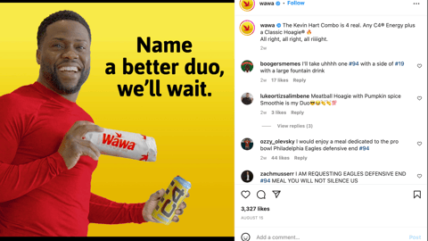 Wawa C4 'Name a Better Duo' Instagram Update