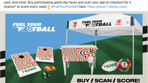 7-Eleven 'Fuel Your Football' Facebook Update