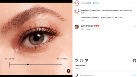 LoveSeen Target 'All-Day Curl' Instagram Update