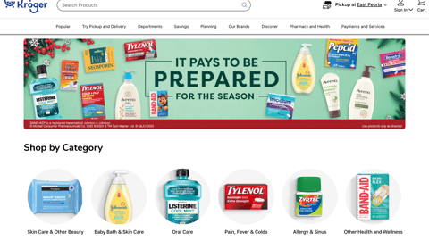 Kroger J&J 'Pays to Be Prepared' Promotional Page