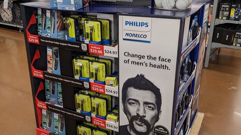 Philips Norelco Movember Walmart Four-Way Pallet Display