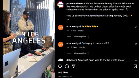 Provence Beauty Ulta 'French Skincare' Instagram Update