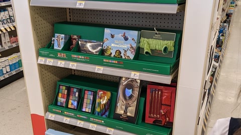 Revolution Beauty London Walgreens Shrek Endcap