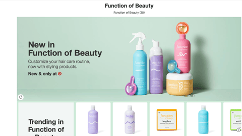 Target Function of Beauty 'Now with Styling Products' Brand Showcase