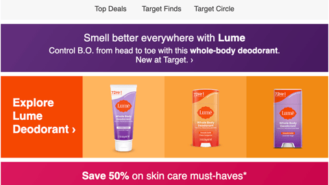Target Lume 'Smell Better Everywhere' Email
