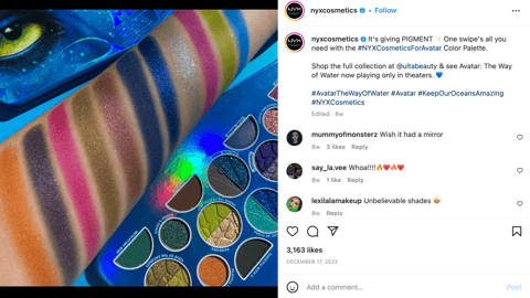 NYX Ulta 'Avatar: The Way of Water' Instagram Update