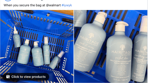 Hairitage Walmart 'Secure the Bag' Facebook Update