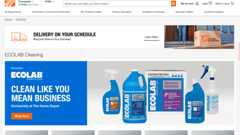 Home Depot Ecolab Scientific Clean Brand Showcase