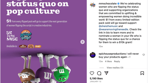 M&M's 'Flipping the Status Quo' Instagram Update